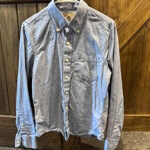 Vintage Hollister button-up in a washed denim blue- Small